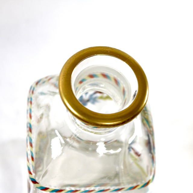 Metal Mid 20th Century Mid-Century Modern Hand Painted Glass Decanter From Portugal For Sale - Image 7 of 10
