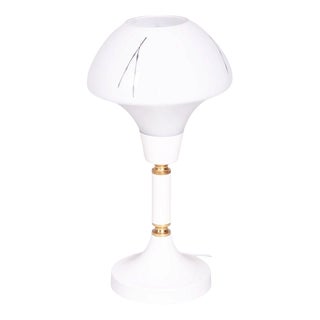 Mid-Century Table Lamp in Brass, Steel and Glass, Czech, 1960s For Sale