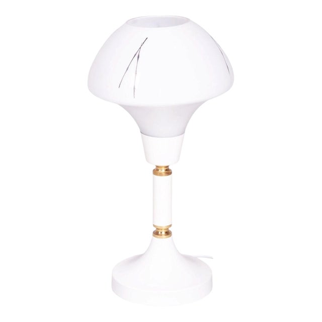 Mid-Century Table Lamp in Brass, Steel and Glass, Czech, 1960s For Sale