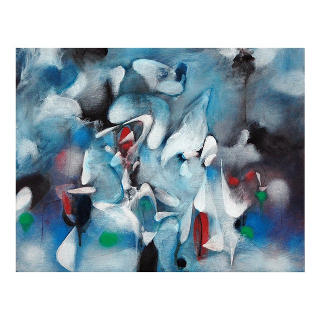 Daniel Ketelhut, Abstract Surrealist Oil Painting, "Blue Breeze Ballet" 2025 For Sale