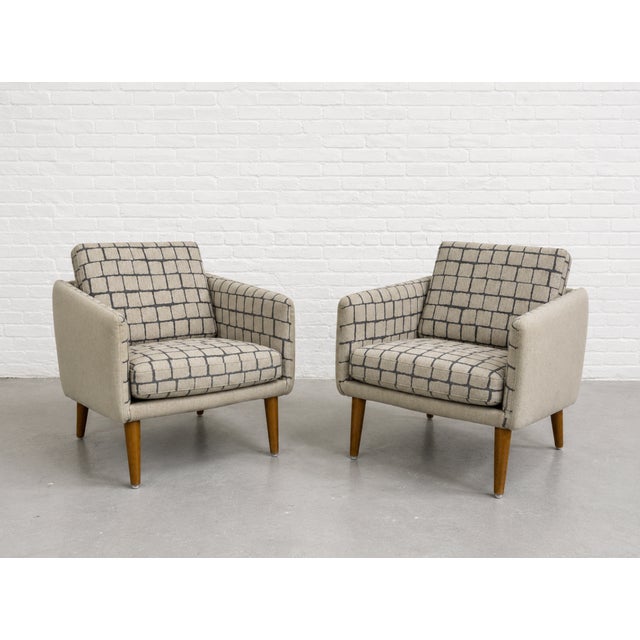 Mid-Century Modern Pair - Danish Mid Century Modern Teak + Wool Armchairs, C. 1960’s For Sale - Image 3 of 14