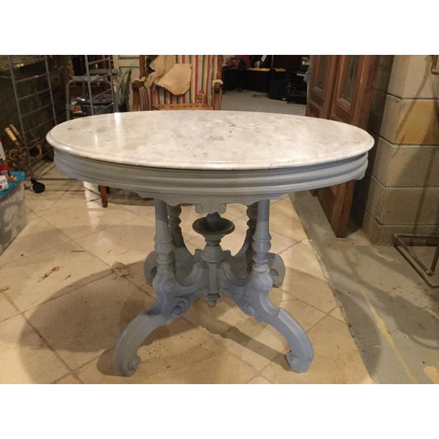 Antique Marble Top Oval Table Chairish