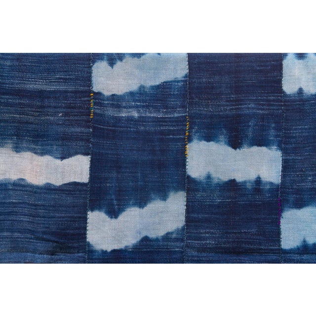 1970s Indigo Crest Mud Cloth Throw For Sale - Image 5 of 7