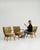 Wood Set of Three Mid-Century Modern Upholstered Armchairs Gold Bronze For Sale - Image 7 of 13