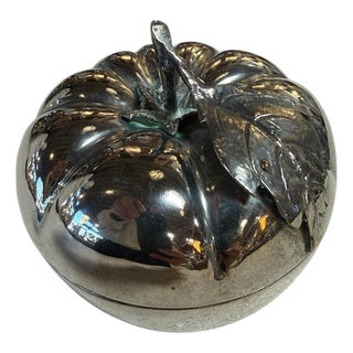 Vintage Silverplate Tomato Form Lidded Bowl For Sale