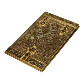 Early 20th Century Tiffany Studios New York 1691 Venetian Bronze Note Pad Holder Desk Blotter For Sale