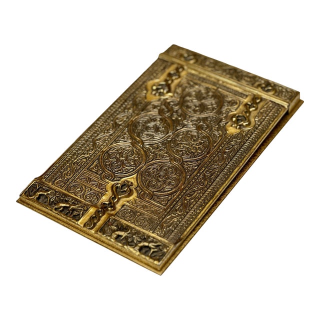Early 20th Century Tiffany Studios New York 1691 Venetian Bronze Note Pad Holder Desk Blotter For Sale