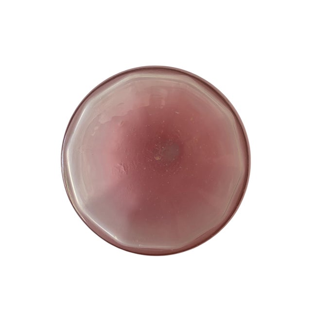 Contemporary Pink Ombré Hand Blown Glass Bottle With Stopper For Sale - Image 3 of 5