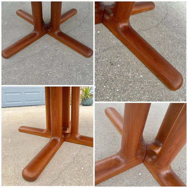 Mid Century Modern Extendable Rounded Dining Table With Pedestal Style ...