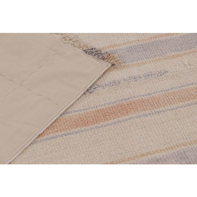 Textile Rug & Kilim’s Contemporary Flatweave Runner With Subtle Linear Stripes For Sale - Image 7 of 9
