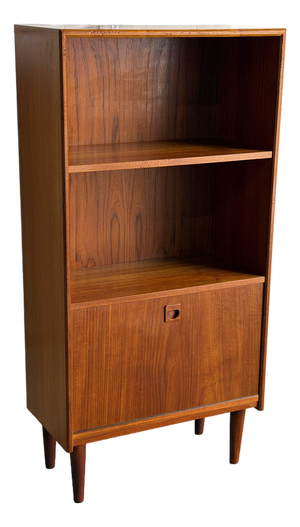 Vintage Danish Teak Bookcase Cabinet Secretary Display Shelf Mid Century Modern 1960s
