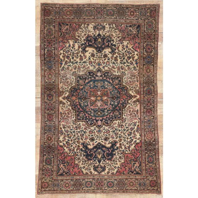 Antique Persian Sarouk Farahan Rug - 04'00 X 06'05 For Sale - Image 9 of 9
