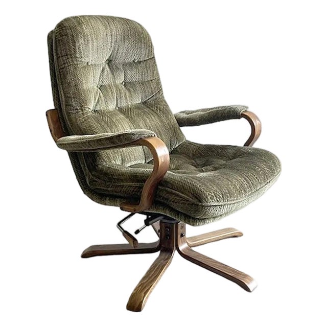 Vintage Scandinavian Swivel Lounge Chair from Göte Möbler, Sweden, 1970s For Sale
