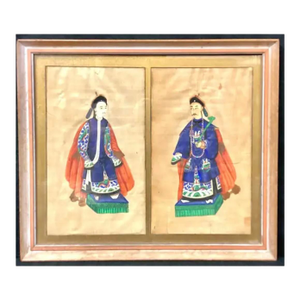Chinese Ancestral Portrait, Gouache on Paper