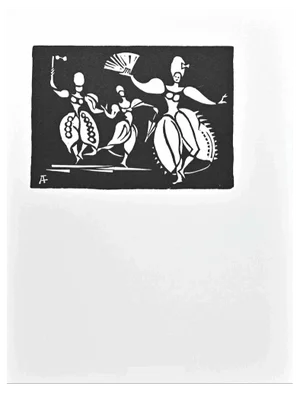 Albert Flocon, Femmes, Linocut, 1987