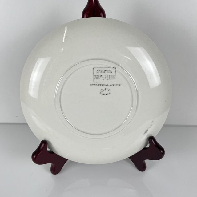 1960s Primefleur Creation Constellation Model Dessert Plates from Gien, 1950s, Set of 4 For Sale - Image 5 of 11