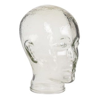 Heavy Glass Head Display Mannequin for Headphones, 1960s For Sale