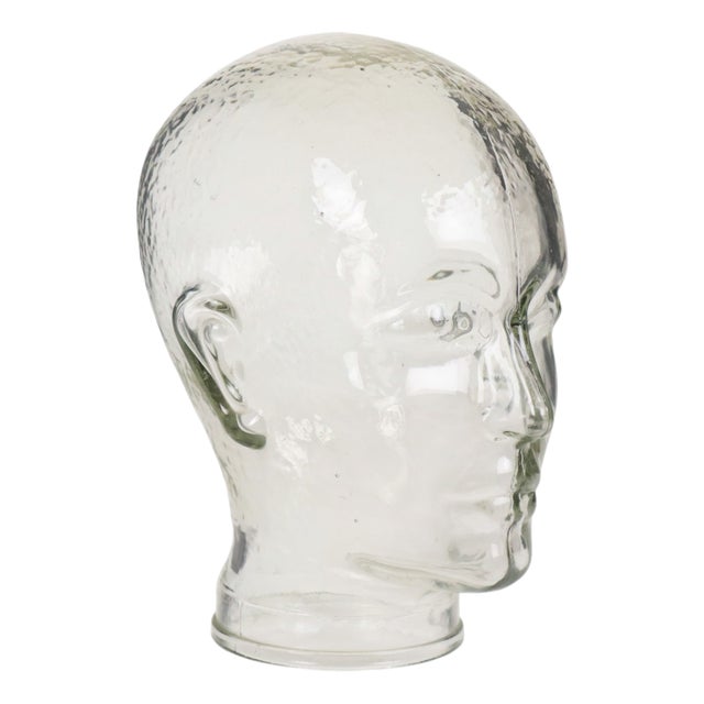 Heavy Glass Head Display Mannequin for Headphones, 1960s For Sale