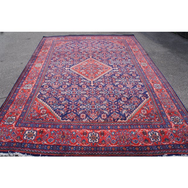Vintage Persian Mahal Wool & Cotton Area Rug For Sale - Image 9 of 10