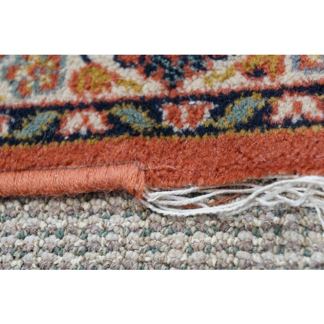 Vintage Belgian Oriental 100% Wool Floral Rug Runner Carpet Mat 33" X 63" For Sale - Image 10 of 12