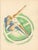 Original 1932 Art Deco sporting print by Milivoj Uzelac depicting a discus thrower at the moment of release. The circular...