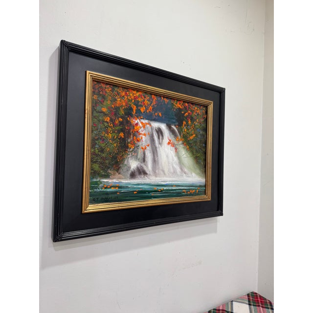 Paper Autumn Falls Post Impressionist Oil Painting For Sale - Image 7 of 7