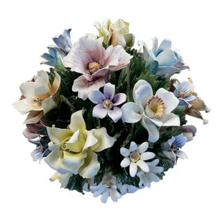Capodimonte Porcelain Floral Centerpiece For Sale