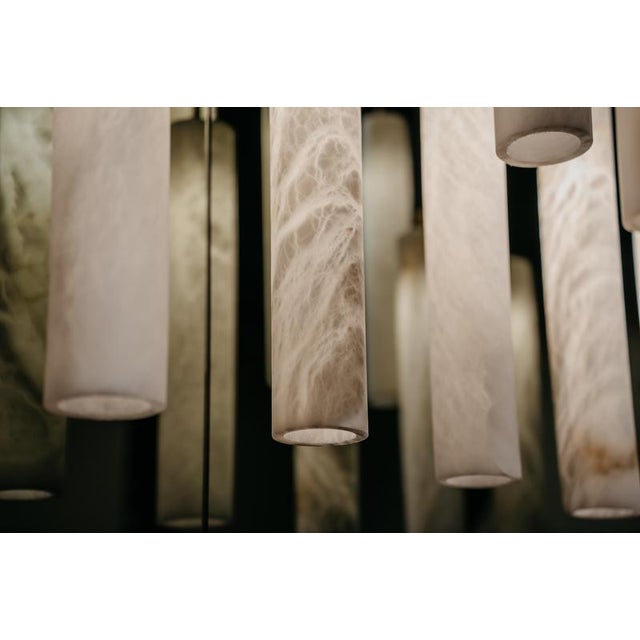 Tubular Bells Pendant Lamps by United Alabaster, Set of 12 For Sale - Image 10 of 13