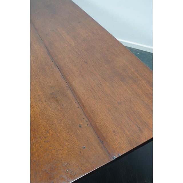 Large Antique 19th Century Dutch Rustic Farmhouse Teak Dining Table For Sale - Image 13 of 18