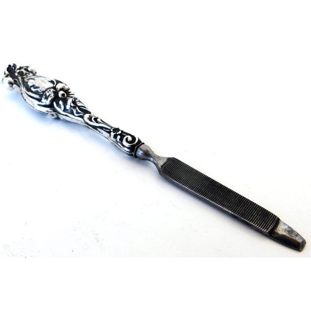 Art Nouveau (7) Piece Sterling Silver Vanity "Necessaire" Ensemble Circa 1894 For Sale - Image 17 of 18