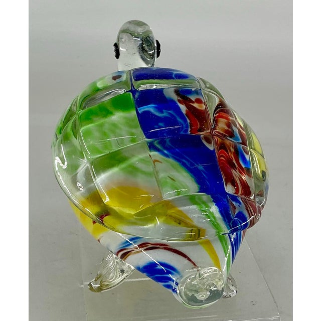 Large Murano Style Glass Turtle Figurine For Sale - Image 4 of 12