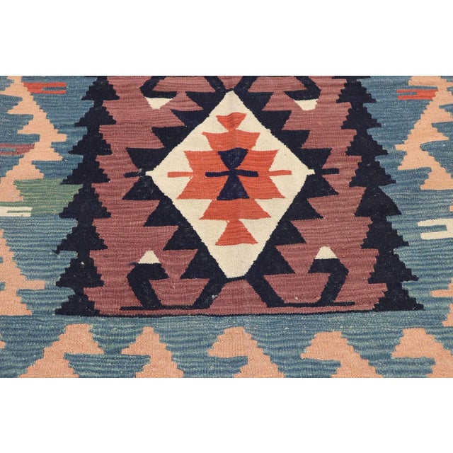 Vintage Persian Shiraz Kilim Rug With Boho Chic Tribal Style 03'10 X 05'03 For Sale - Image 4 of 9
