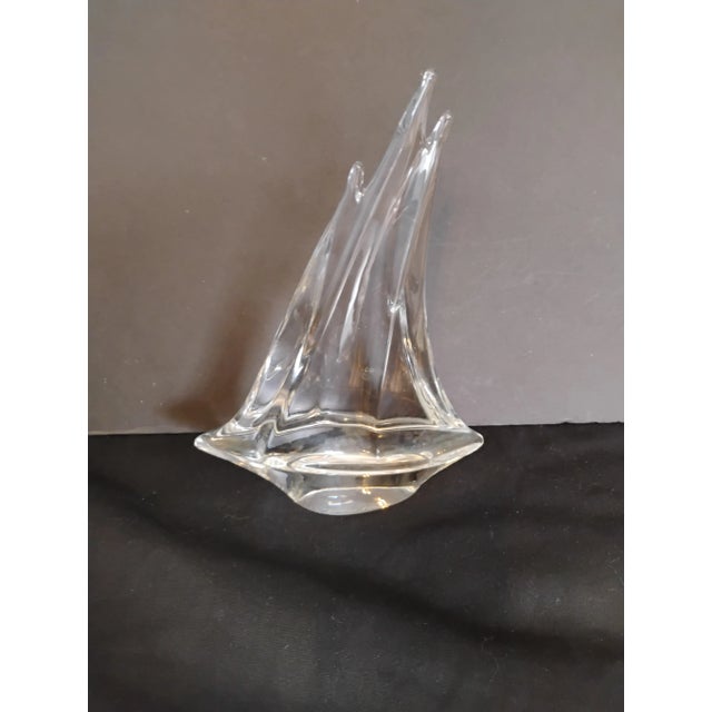 Modern 1980s Daum Large 3 Mast Crystal Sailboat For Sale - Image 3 of 7