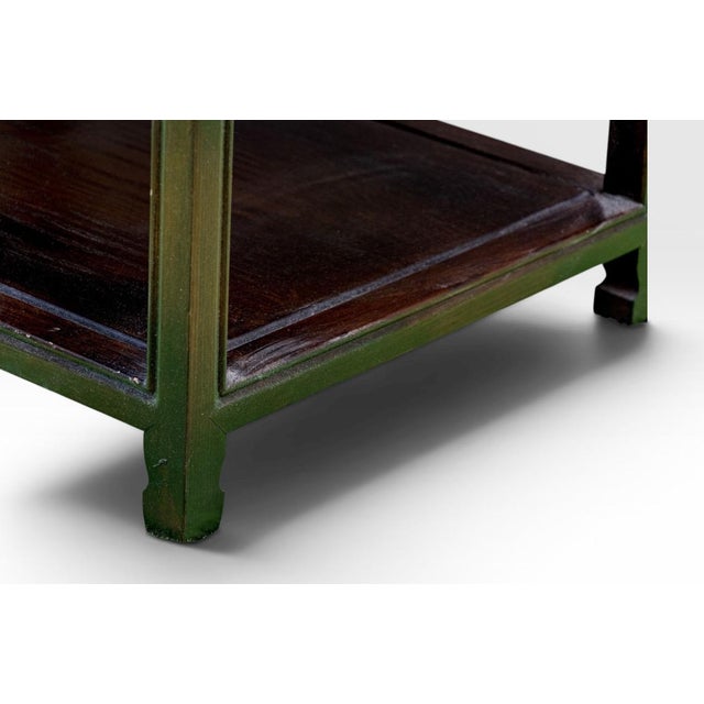 Oxblood Red Vintage Chinese Altar Style Rosewood Finish End Table With Shou Emblems For Sale - Image 8 of 8