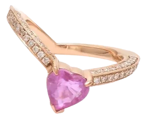 Natural 1.07 cts pink Sapphire & 0.23 cts diamonds ring in 18k gold
