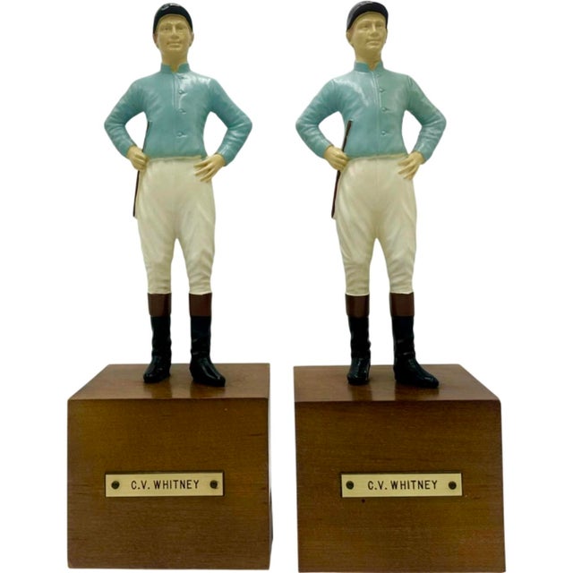 Pair Vintage Vanderbilt Whitney Estate Equestrian Jockey Bookends For Sale - Image 10 of 10