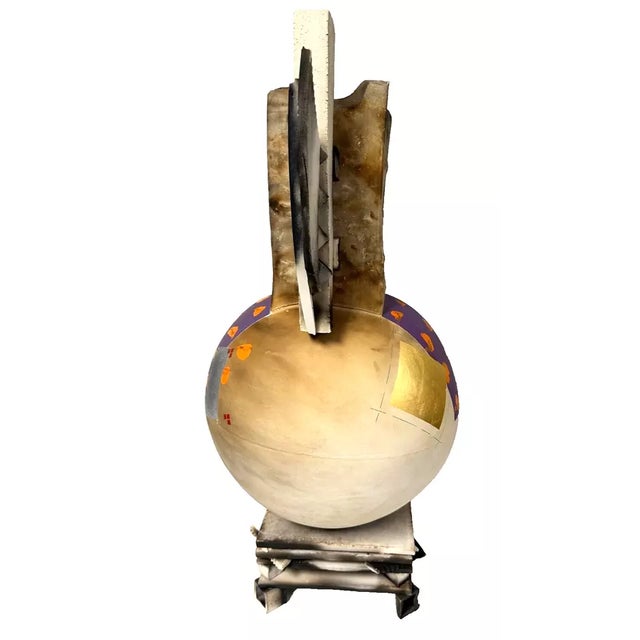 1980s Contemporary Ceramic Studio Pottery Art Vase on Stand For Sale - Image 4 of 11