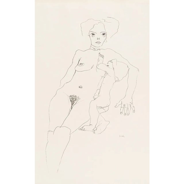 After Egon Schiele, Nude Mother and Child, Collotype Print For Sale