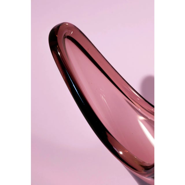 Mid 20th Century Vintage 1960s - 70s Purple Art Glass Centerpiece For Sale - Image 5 of 10