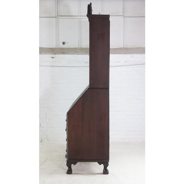 Antique Chippendale Mahogany Secretary Desk For Sale - Image 10 of 11