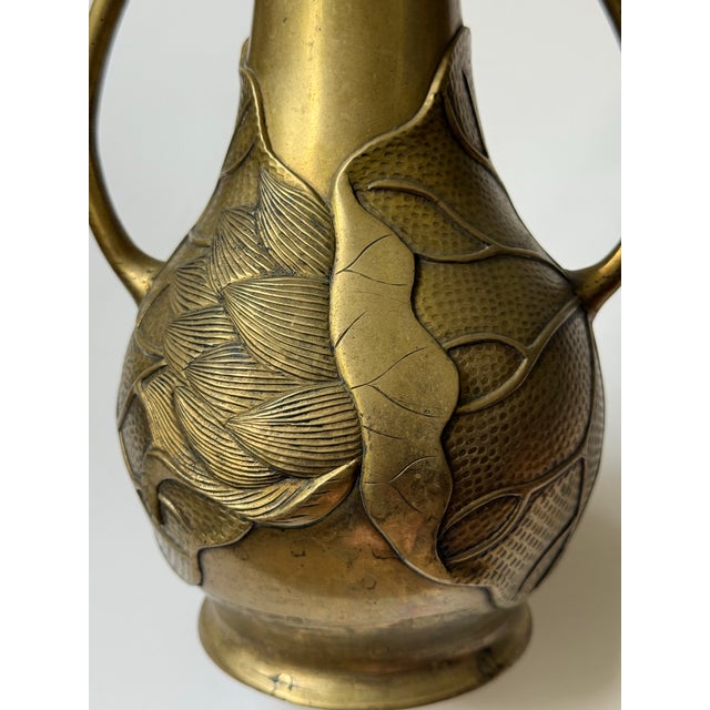 Antique Japanese Studio Bronze Art Nouveau Vase, Meiji Period For Sale In Seattle - Image 6 of 12