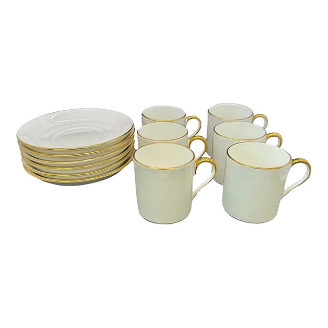 Tiffany & Co Staffordshire Porcelain Tea Cups and Saucers, 12 Pieces For Sale