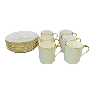 Tiffany & Co Staffordshire Porcelain Tea Cups and Saucers, 12 Pieces