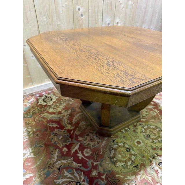 Wood Art Deco Dining Table in Oak For Sale - Image 7 of 8