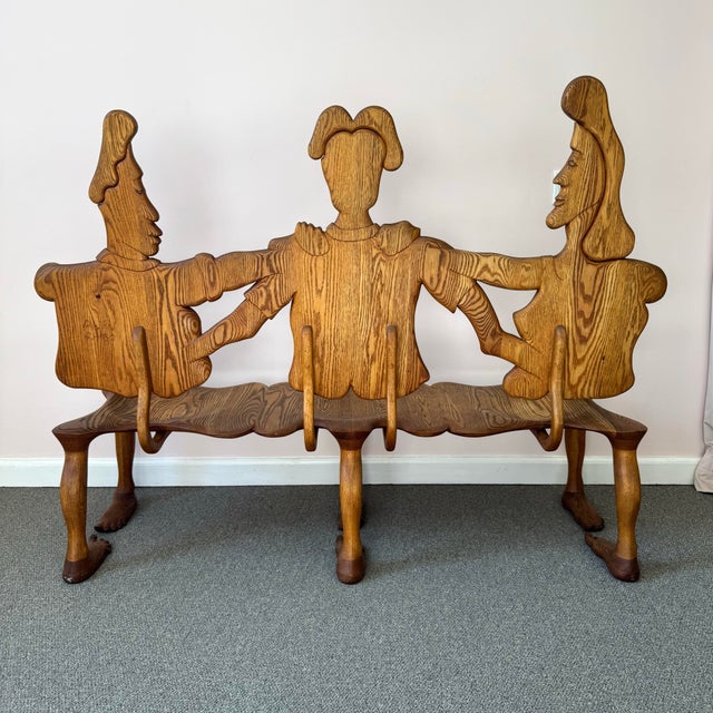 1980 Andrew Willner Three Person Bench/Signed and Dated For Sale - Image 9 of 12