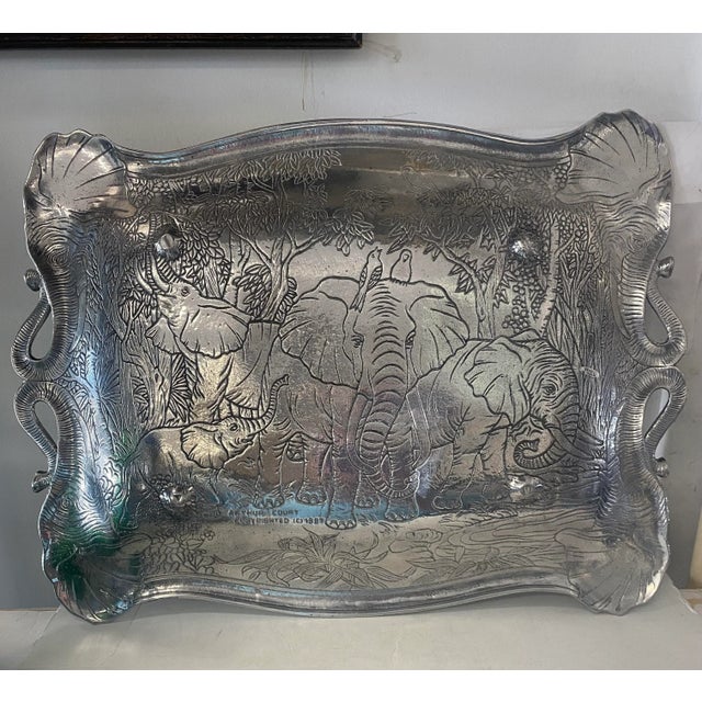 Silver 1980s Large Elephant Tray by Arthur Court For Sale - Image 8 of 11