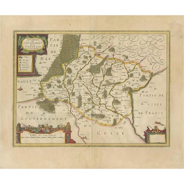 Antique Map of the Region of Hauts-De-France by Hondius, 1630 For Sale