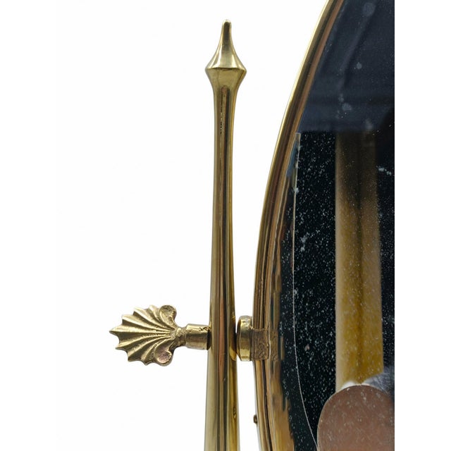 Adjustable Table-Top Mirror with Brass Frame, Italy, 1950s For Sale - Image 6 of 9