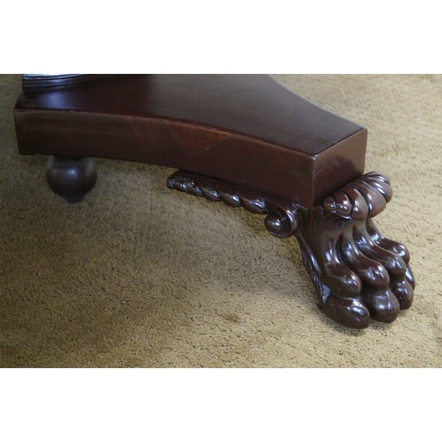 Antique Round Claw Foot Dining Table With 5 Leaves | Chairish