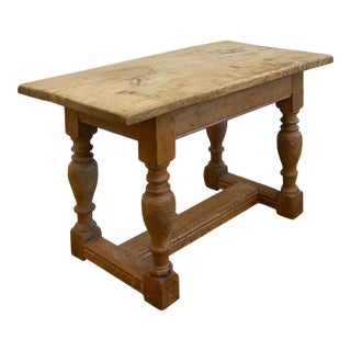 Early 20th Century Scandinavian Baroque Rustic Oak Side Table For Sale